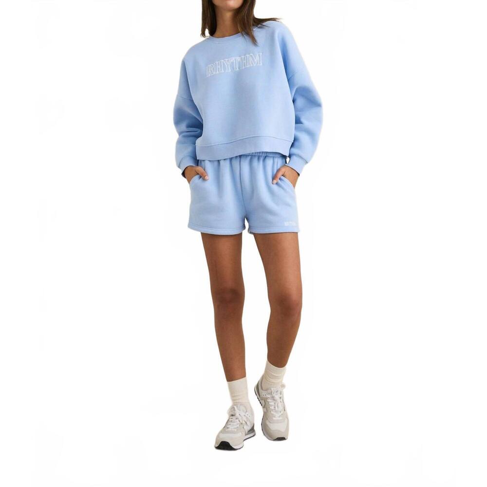 NEW RHYTHM. women's slouchy crewneck top in sky blue